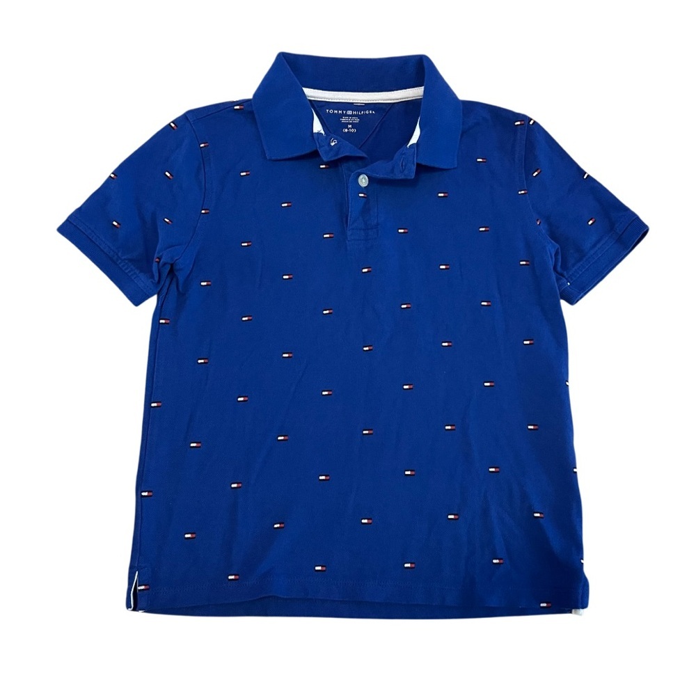 Tommy Hilfiger Blue Geometric Print Polo Shirt